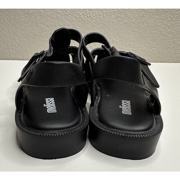 Melissa Possession Women's Matte Black Rubber Jelly Fisherman Sandals Size 6 - Picture 2 of 8